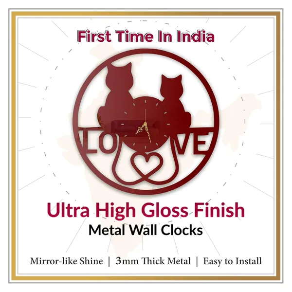 Wine_Red_Cat_Love_Wall_Clock_Ultra_High_Gloss_Metal_Built_Silent_Non_Ticking_Movement_Romantic_Wall_Decor_Living_Room_Bedroom_Home_Office