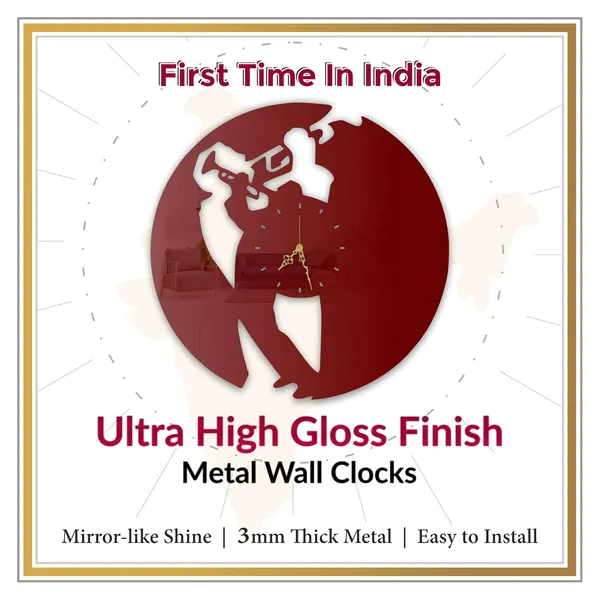 Wine_Red_Secret_Agent_Silhouette_Wall_Clock_Ultra_High_Gloss_Metal_Built_Silent_Non_Ticking_Movement_Action_Hero_Wall_Decor_Living_Room_Office