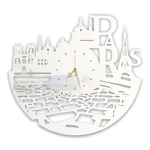 White_Paris_City_Skyline_Wall_Clock_Ultra_High_Gloss_Metal_Built_Silent_Non_Ticking_Movement_Travel_Wall_Decor_Living_Room_Bedroom_Office