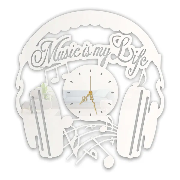 White_Music_Life_Wall_Clock_Metal_Built_Ultra_High_Gloss_Silent_Non_Ticking_Movement_Metal_Wall_Clock_Modern_Wall_Decor_For_Living_Room_Music_Studio