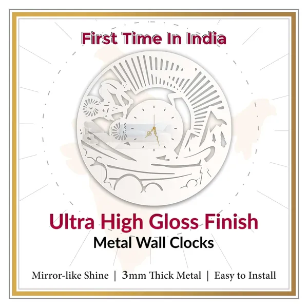 White_Mountain_Rider_Wall_Clock_Ultra_High_Gloss_Metal_Built_Silent_Non_Ticking_Metal_Wall_Clock_Adventure_Decor_Living_Room_Bedroom_Studio