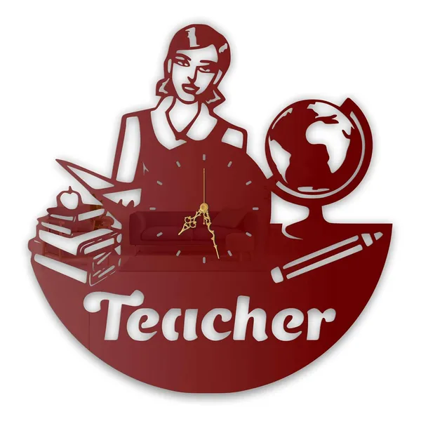 Wine_Red_Teacher_Theme_Wall_Clock_Ultra_High_Gloss_Metal_Built_Silent_Modern_Wall_Decor_Living_Room_Study_Room_Classroom_Gift