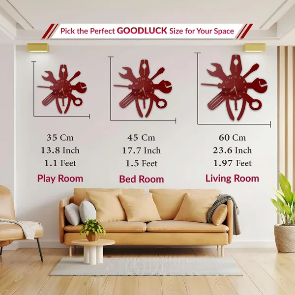 Wine_Red_Tool_Master_Wall_Clock_Metal_Built_Ultra_High_Gloss_Silent_Non_Ticking_Movement_Metal_Wall_Clock_Garage_Decor_Workshop_Mechanic_Room
