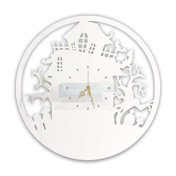 White_Haunted_Night_Wall_Clock_Ultra_High_Gloss_Metal_Built_Silent_Non_Ticking_Movement_Spooky_Wall_Decor_Living_Room_Bedroom_Halloween_Theme