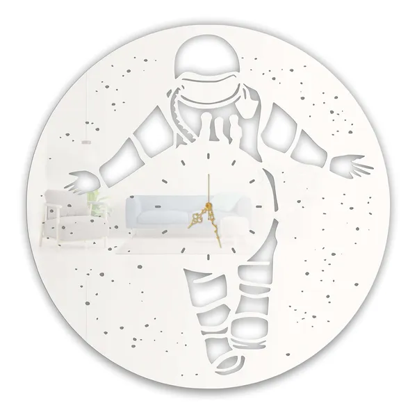 White_Cosmic_Astronaut_Wall_Clock_Ultra_High_Gloss_Metal_Built_Silent_Non_Ticking_Modern_Wall_Decor_Living_Room_Kids_Room_Bedroom_Study_Room