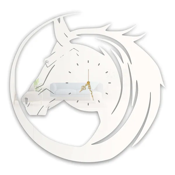 White_Majestic_Horse_Wall_Clock_Ultra_High_Gloss_Metal_Built_Silent_Non_Ticking_Metal_Wall_Clock_Elegant_Decor_Living_Room_Bedroom_Office