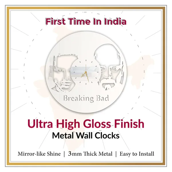 White_Outlaw_Duo_Drama_Wall_Clock_Ultra_High_Gloss_Metal_Built_Silent_Non_Ticking_Movement_Crime_Thriller_Wall_Decor_Living_Room_Office_Studio