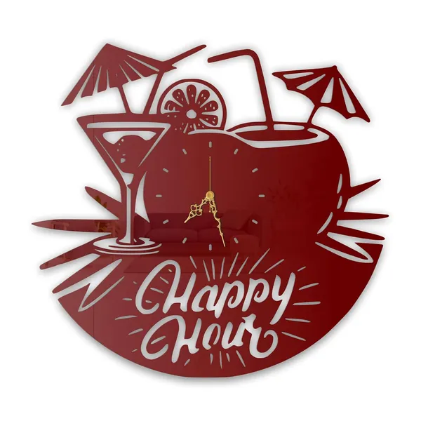 Wine_Red_Happy_Hour_Bar_Wall_Clock_Ultra_High_Gloss_Metal_Built_Silent_Non_Ticking_Movement_Cocktail_Wall_Decor_Living_Room_Bar_Cafe