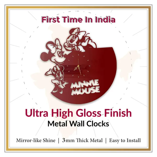 Wine_Red_Bow_Girl_Wall_Clock_Ultra_High_Gloss_Metal_Built_Silent_Sweep_Movement_Modern_Wall_Decor_For_Living_Room_Kids_Room_Bedroom