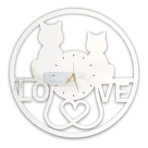 White_Cat_Love_Wall_Clock_Ultra_High_Gloss_Metal_Built_Silent_Non_Ticking_Movement_Romantic_Wall_Decor_Living_Room_Bedroom_Home_Office