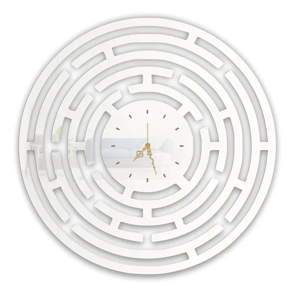 White_Maze_Pattern_Wall_Clock_Ultra_High_Gloss_Metal_Built_Silent_Non_Ticking_Modern_Wall_Decor_Living_Room_Office_Bedroom_Study_Room