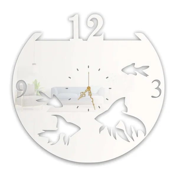 White_Aquarium_Fish_Wall_Clock_Ultra_High_Gloss_Metal_Built_Silent_Non_Ticking_Metal_Wall_Clock_Ocean_Decor_Living_Room_Bedroom_Kids_Room