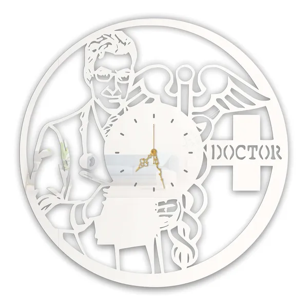 White_Doctor_Theme_Wall_Clock_Ultra_High_Gloss_Metal_Built_Silent_Non_Ticking_Medical_Office_Wall_Decor_Clinic_Hospital_Doctor_Cabin