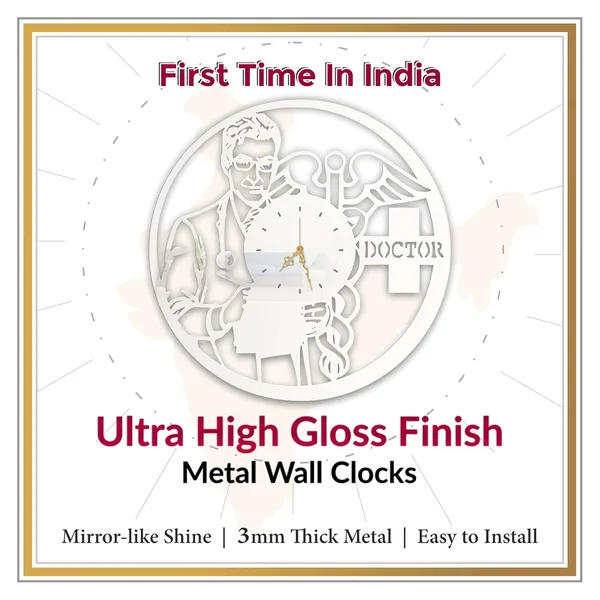 White_Doctor_Theme_Wall_Clock_Ultra_High_Gloss_Metal_Built_Silent_Non_Ticking_Medical_Office_Wall_Decor_Clinic_Hospital_Doctor_Cabin