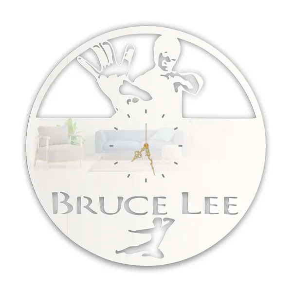 White_Legendary_Martial_Artist_Wall_Clock_Ultra_High_Gloss_Metal_Built_Silent_Non_Ticking_Movement_Action_Wall_Decor_Living_Room_Studio_Gym