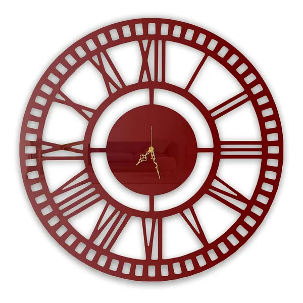 Wine_Red_Roman_Classic_Wall_Clock_Ultra_High_Gloss_Metal_Built_Silent_Non_Ticking_Modern_Wall_Decor_Living_Room_Bedroom_Office_Hallway