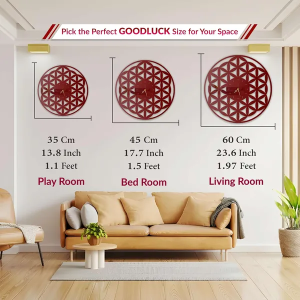 Wine_Red_Flower_Of_Life_Wall_Clock_Ultra_High_Gloss_Metal_Built_Silent_Non_Ticking_Modern_Wall_Decor_Living_Room_Bedroom_Meditation_Room_Office