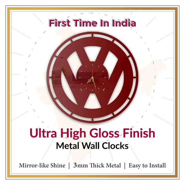 Wine_Red_Vintage_Auto_Monogram_Wall_Clock_Ultra_High_Gloss_Metal_Built_Silent_Non_Ticking_Movement_Car_Lover_Wall_Decor_Living_Room_Office_Garage