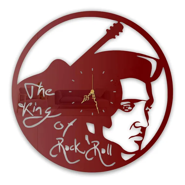 Wine_Red_Rock_Legend_Wall_Clock_Ultra_High_Gloss_Metal_Built_Silent_Non_Ticking_Movement_Retro_Music_Wall_Decor_Living_Room_Bedroom_Studio