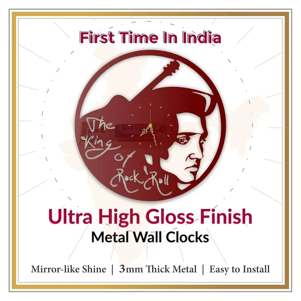 Wine_Red_Rock_Legend_Wall_Clock_Ultra_High_Gloss_Metal_Built_Silent_Non_Ticking_Movement_Retro_Music_Wall_Decor_Living_Room_Bedroom_Studio