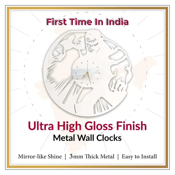 White_Mighty_Green_Warrior_Wall_Clock_Ultra_High_Gloss_Metal_Metal_Built_Silent_Non_Ticking_Living_Room_Bedroom_Hero_Theme_Clock