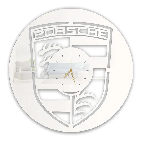 White_Racing_Heritage_Crest_Wall_Clock_Ultra_High_Gloss_Metal_Built_Silent_Non_Ticking_Movement_Luxury_Auto_Wall_Decor_Living_Room_Office_Garage