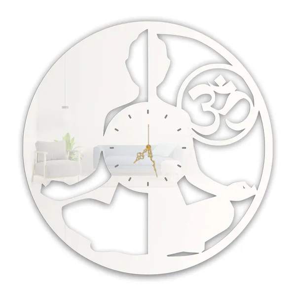 White_Meditation_Om_Wall_Clock_Ultra_High_Gloss_Metal_Built_Silent_Non_Ticking_Metal_Wall_Clock_Spiritual_Decor_Living_Room_Yoga_Room_Bedroom
