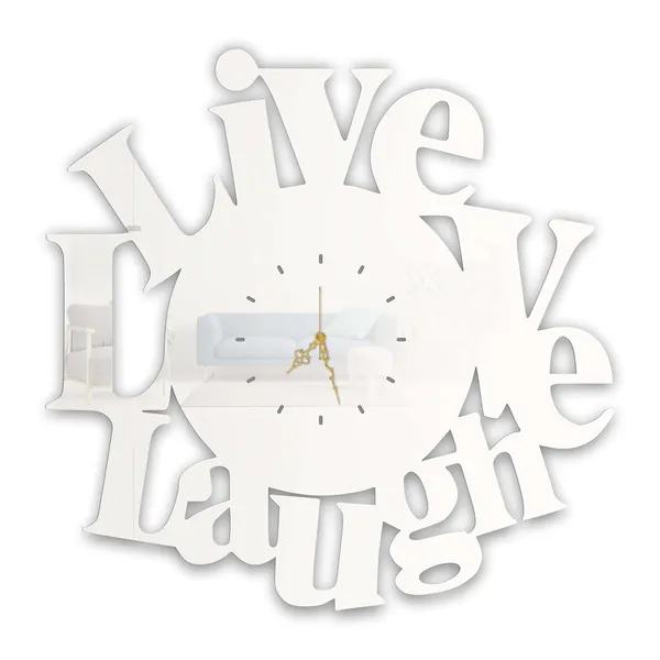 White_Live_Love_Laugh_Wall_Clock_Ultra_High_Gloss_Metal_Built_Silent_Non_Ticking_Metal_Wall_Clock_Motivational_Decor_Living_Room_Bedroom_Office