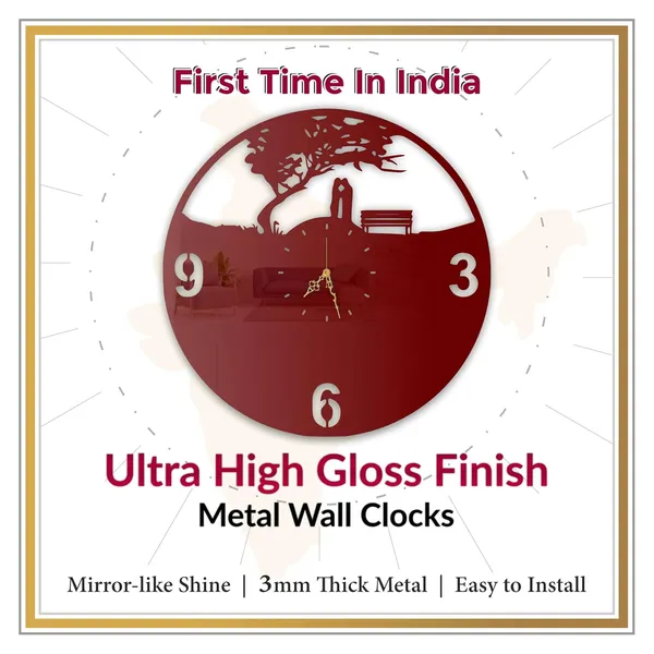Wine_Red_Romantic_Couple_Silhouette_Wall_Clock_Ultra_High_Gloss_Metal_Built_Silent_Non_Ticking_Movement_Love_Theme_Wall_Decor_Living_Room