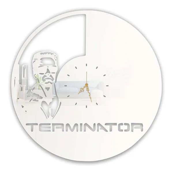 White_Cyborg_Warrior_Wall_Clock_Ultra_High_Gloss_Metal_Built_Silent_Non_Ticking_Modern_Wall_Decor_Living_Room_Gaming_Room_Office_Studio