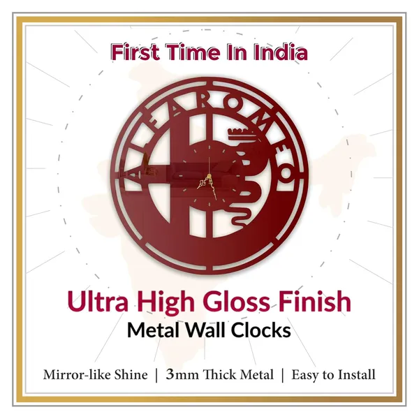 Wine_Red_Italian_Racing_Emblem_Wall_Clock_Ultra_High_Gloss_Metal_Built_Silent_Non_Ticking_Movement_Classic_Auto_Wall_Decor_Living_Room_Office_Garage