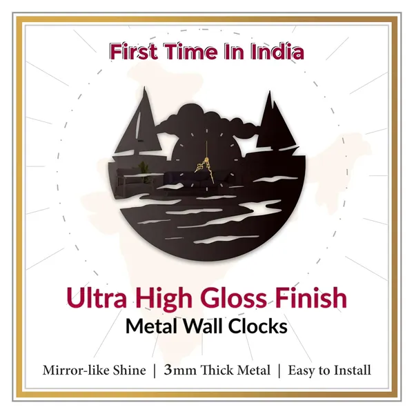 Black_Sunset_Sailboats_Wall_Clock_Ultra_High_Gloss_Metal_Built_Silent_Non_Ticking_Metal_Wall_Clock_Nautical_Decor_Living_Room_Beach_Theme