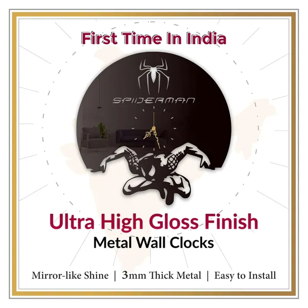 Black_Spider_Hero_Wall_Clock_Ultra_High_Gloss_Metal_Built_Silent_Non_Ticking_Movement_Action_Hero_Wall_Decor_Living_Room_Bedroom_Kids_Room