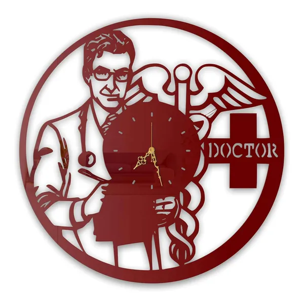 Wine_Red_Doctor_Theme_Wall_Clock_Ultra_High_Gloss_Metal_Built_Silent_Non_Ticking_Medical_Office_Wall_Decor_Clinic_Hospital_Doctor_Cabin