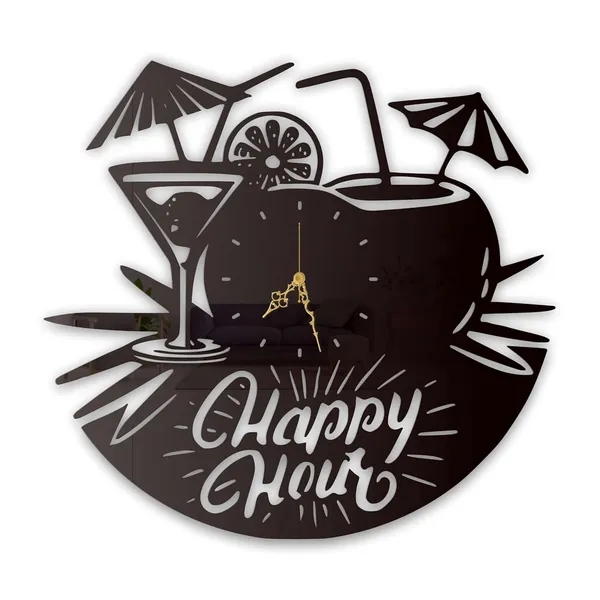 Black_Happy_Hour_Bar_Wall_Clock_Ultra_High_Gloss_Metal_Built_Silent_Non_Ticking_Movement_Cocktail_Wall_Decor_Living_Room_Bar_Cafe