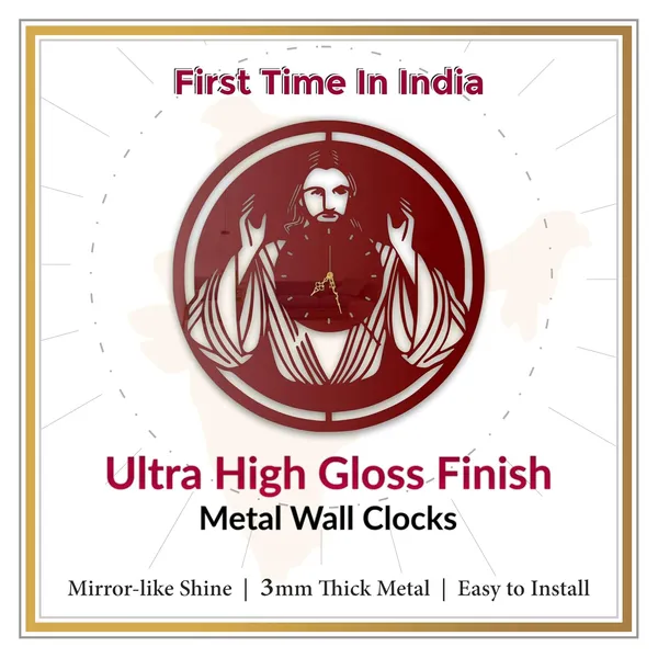 Wine_Red_Divine_Blessing_Wall_Clock_Ultra_High_Gloss_Metal_Built_Silent_Non_Ticking_Movement_Modern_Spiritual_Wall_Decor_Living_Room_Bedroom