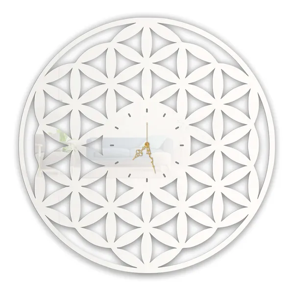 White_Flower_Of_Life_Wall_Clock_Ultra_High_Gloss_Metal_Built_Silent_Non_Ticking_Modern_Wall_Decor_Living_Room_Bedroom_Meditation_Room_Office