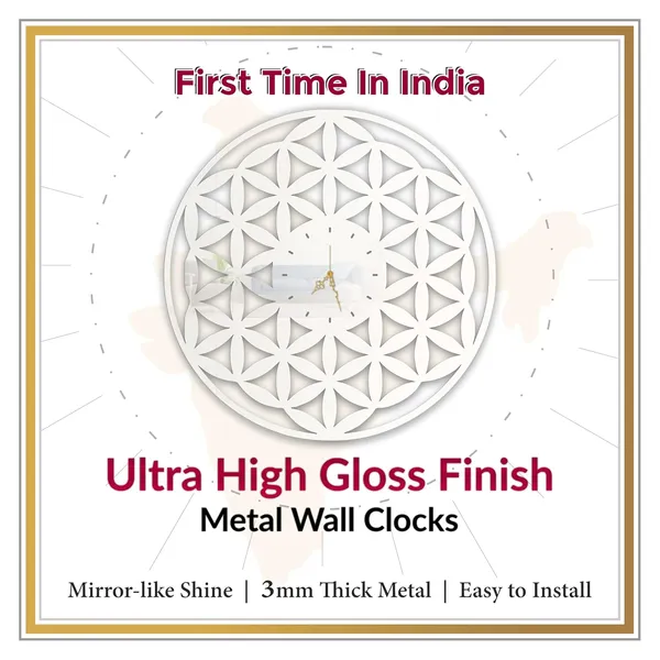 White_Flower_Of_Life_Wall_Clock_Ultra_High_Gloss_Metal_Built_Silent_Non_Ticking_Modern_Wall_Decor_Living_Room_Bedroom_Meditation_Room_Office