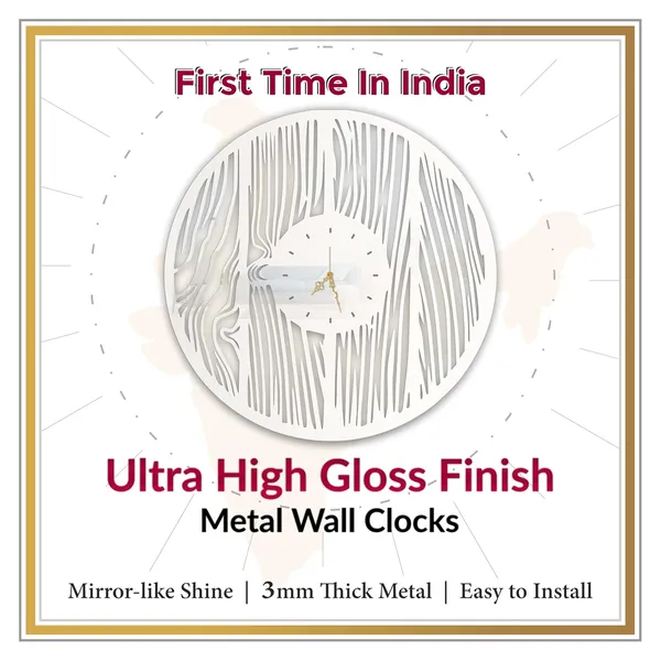 White_Wood_Grain_Texture_Wall_Clock_Ultra_High_Gloss_Metal_Built_Silent_Non_Ticking_Metal_Wall_Clock_Rustic_Decor_Living_Room_Bedroom_Office