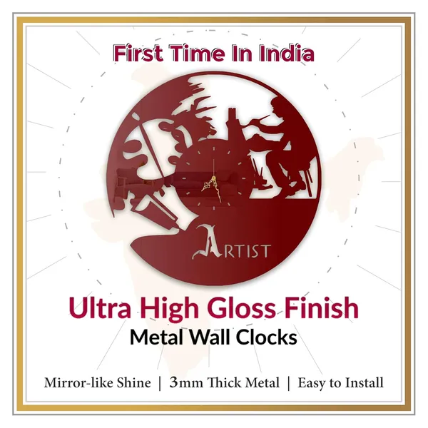Wine_Red_Artist_Painter_Wall_Clock_Ultra_High_Gloss_Metal_Built_Silent_Non_Ticking_Creative_Wall_Decor_Living_Room_Studio_Art_Room_Office