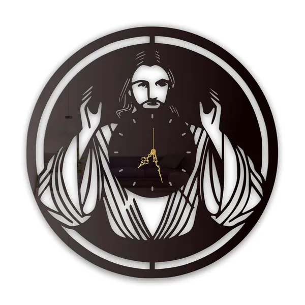 Black_Divine_Blessing_Wall_Clock_Ultra_High_Gloss_Metal_Built_Silent_Non_Ticking_Movement_Modern_Spiritual_Wall_Decor_Living_Room_Bedroom