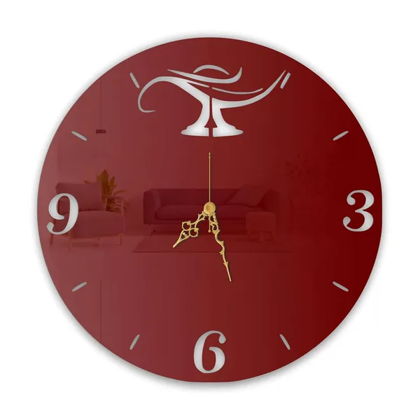 Wine_Red_Ornamental_Lamp_Wall_Clock_Ultra_High_Gloss_Metal_Built_Silent_Non_Ticking_Movement_Modern_Wall_Decor_Living_Room_Bedroom_Hallway