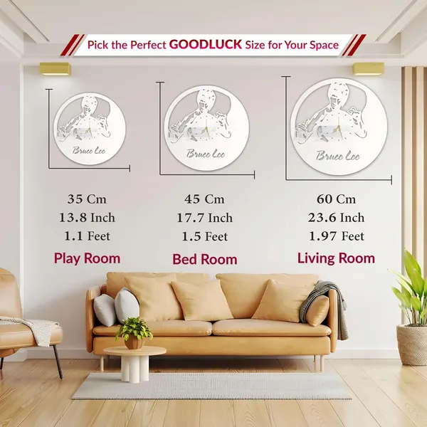 White_Martial_Arts_Legend_Wall_Clock_Ultra_High_Gloss_Metal_Built_Silent_Non_Ticking_Movement_Action_Hero_Wall_Decor_Living_Room_Bedroom_Gym