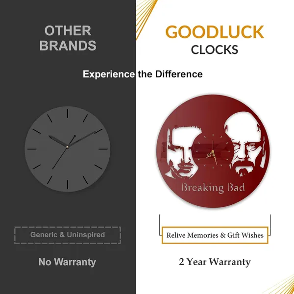 Wine_Red_Outlaw_Duo_Drama_Wall_Clock_Ultra_High_Gloss_Metal_Built_Silent_Non_Ticking_Movement_Crime_Thriller_Wall_Decor_Living_Room_Office_Studio