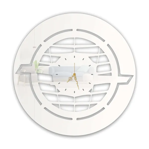 White_Street_Grille_Emblem_Wall_Clock_Ultra_High_Gloss_Metal_Built_Silent_Non_Ticking_Movement_Automotive_Wall_Decor_Living_Room_Office_Garage