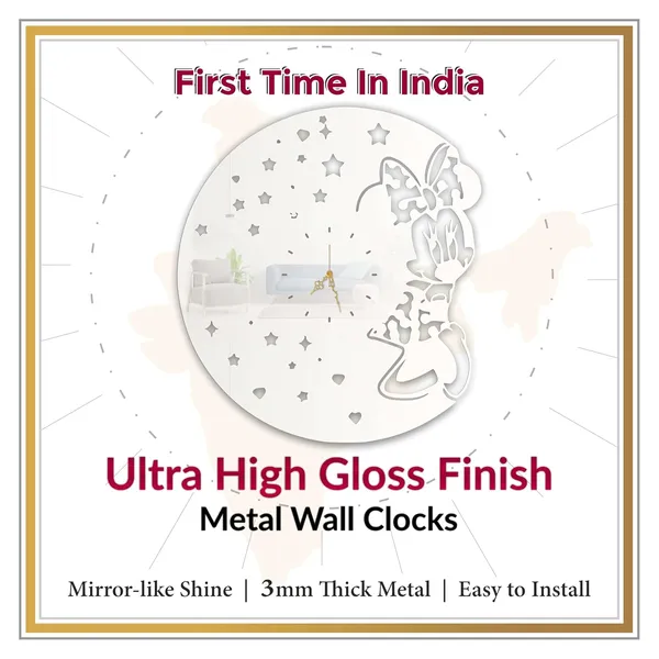 White_Cute_Bow_Girl_Wall_Clock_Ultra_High_Gloss_Metal_Built_Silent_Non_Ticking_Kids_Room_Wall_Decor_Living_Room_Bedroom_Playroom