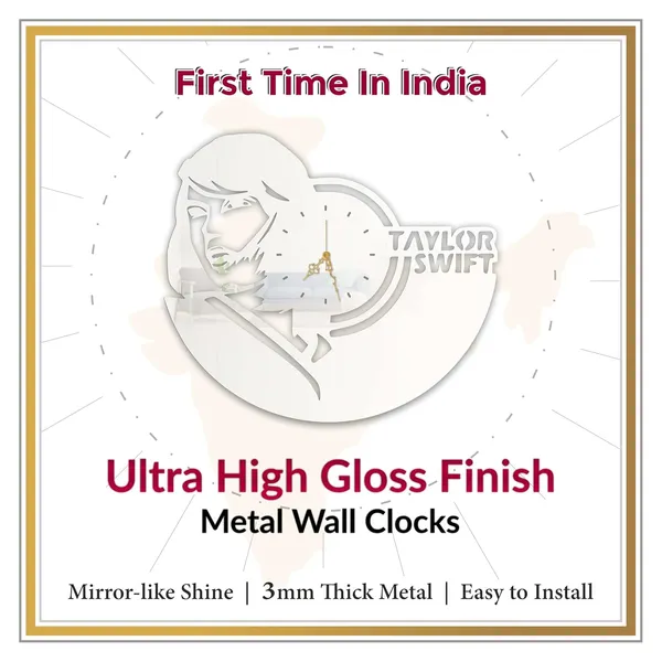 White_Pop_Diva_Icon_Wall_Clock_Ultra_High_Gloss_Metal_Built_Silent_Non_Ticking_Movement_Music_Wall_Decor_Living_Room_Bedroom_Studio