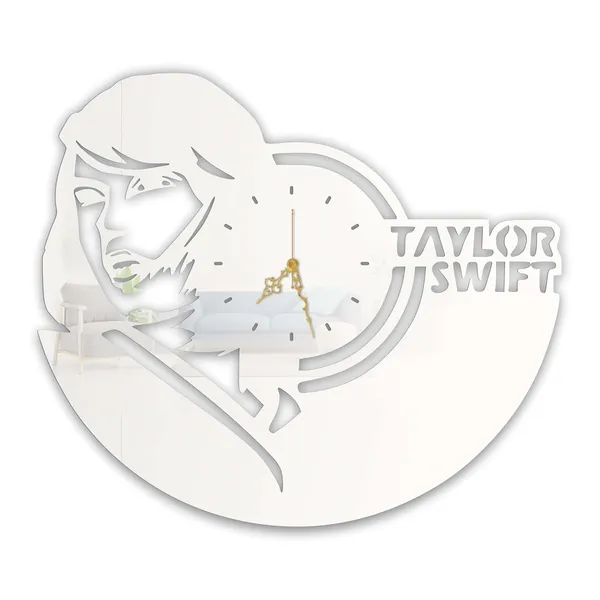 White_Pop_Diva_Icon_Wall_Clock_Ultra_High_Gloss_Metal_Built_Silent_Non_Ticking_Movement_Music_Wall_Decor_Living_Room_Bedroom_Studio