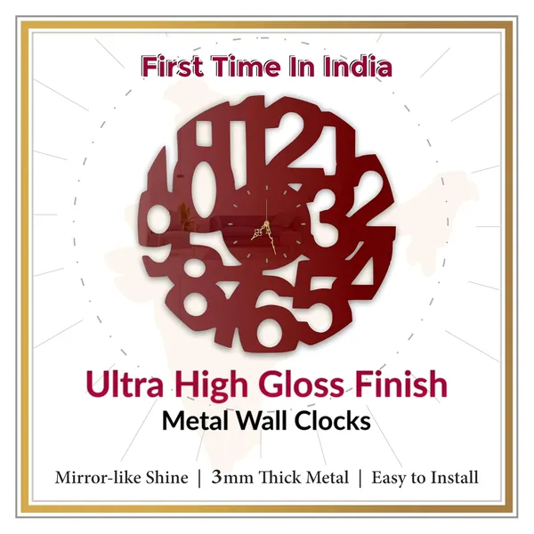 Wine_Red_Abstract_Numbers_Wall_Clock_Ultra_High_Gloss_Metal_Metal_Built_Silent_Non_Ticking_Modern_Wall_Decor_Living_Room_Bedroom_Contemporary_Clock
