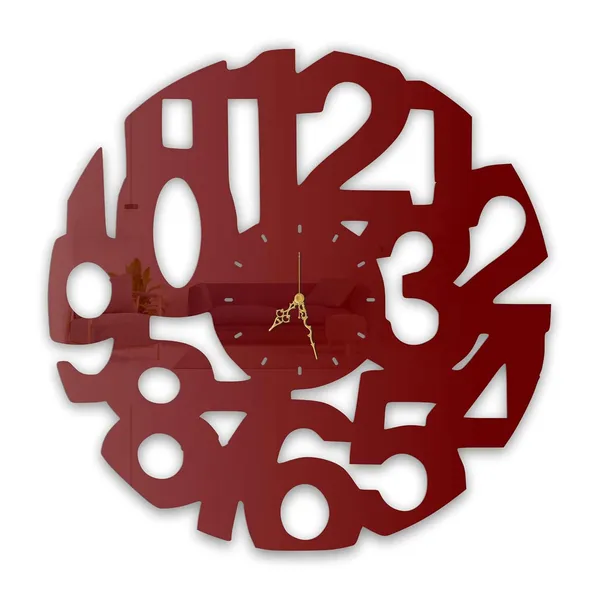 Wine_Red_Abstract_Numbers_Wall_Clock_Ultra_High_Gloss_Metal_Metal_Built_Silent_Non_Ticking_Modern_Wall_Decor_Living_Room_Bedroom_Contemporary_Clock